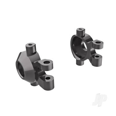 Steering blocks, 6061-T6 aluminium (dark titanium-anodised) (left & right)/ 2.5x12mm BCS (with threadlock) (2)/ 2x6mm SS (with threadlock) (4)