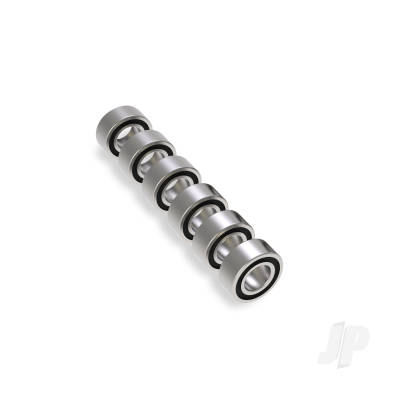 Ball bearing set, transmission, Black rubber sealed (contains 3x6x2.5mm bearings (6))