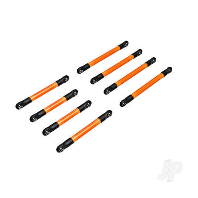 Suspension link set, 6061-T6 aluminium (Orange-anodised) (includes 5x53mm front lower links (2), 5x46mm front upper links (2), 5x68mm rear lower or upper links (4))