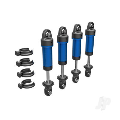 Shocks, GTM, 6061-T6 Aluminium (Blue-anodised) (fully assembled w/o springs) (4 pcs)