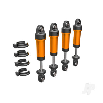 Shocks, GTM, 6061-T6 aluminium (Orange-anodised) (fully assembled without springs) (4 pcs)