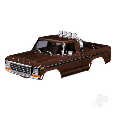 Body, Ford F-150 Truck (1979), complete, Brown (includes grille, side mirrors, door handles, roll bar, windshield wipers, side trim, & clipless mounting) (requires #9834 front & rear bumpers)