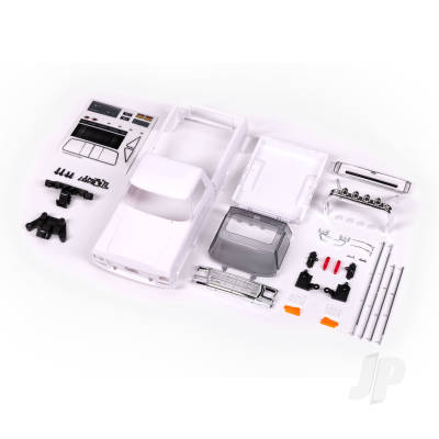 Body, Ford F-150 Truck (1979), complete (unassembled) (White, requires painting) (includes grille, side mirrors, door handles, roll bar, windshield wipers, side trim, & clipless mounting) (requires #9834 front & rear bumpers)