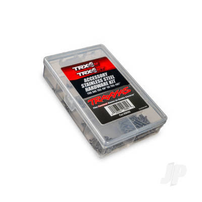 Hardware kit, stainless steel, complete (contains all stainless steel hardware used on 1,18-scale TRX-4MT Monster Truck & TRX-4M High Trail Edition) (includes body hardware and clear plastic storage container)