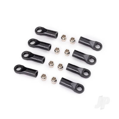 Rod ends, long (8)/ hollow balls, steel (8) (for 1:18 TRX-4M vehicle accessory suspension links)