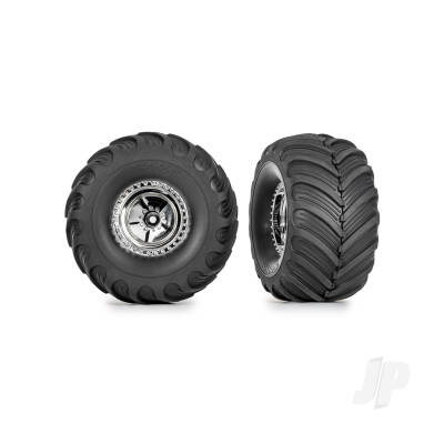 Wheels & Tyres, Assembled (Chrome 1.2in wheels, Terra Groove 3.0x1.0in tyres) (2)