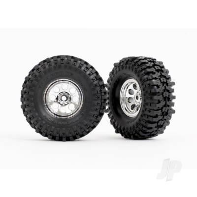Wheels & Tyres, Assembled (Chrome 1.0in wheels, Mickey Thompson Baja Pro Xs 2.4x1.0in tyres) (2)