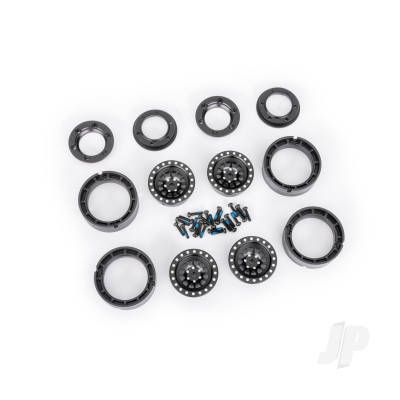 Wheels, 1.0", 6061-T6 aluminium (Black-anodised) (4 pcs) / 2x8mm BCS (24 pcs)