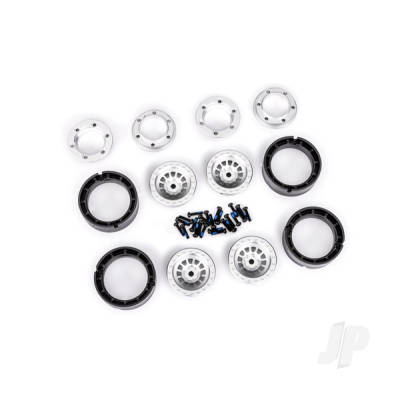 Wheels, 1.0", 6061-T6 aluminium (Silver-anodised) (4 pcs) / 2x8mm BCS (24 pcs)